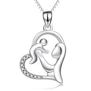 Brand new sterling silver mum & baby pendant.
